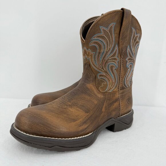 NWOB Ariat Women's Copper Kettle Leather Western Boots US 7B Oil/Slip Resistant - Picture 6 of 13